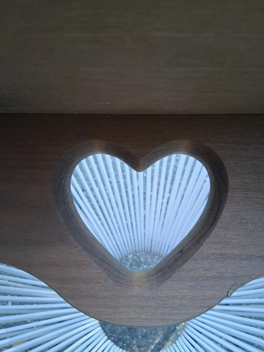 Vintage Wood Heart Wall Shelf Plate Rack Country Cottage 23.5 Inches